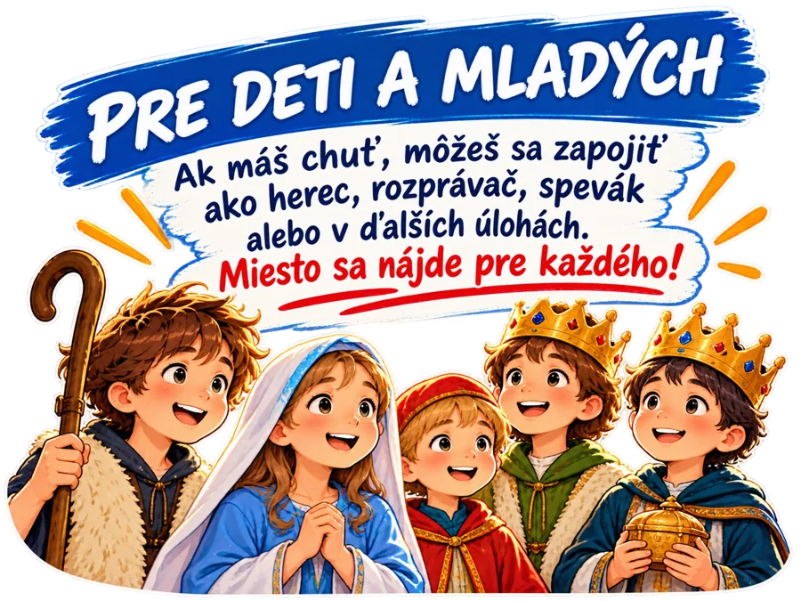 Deti v kostýmoch pastierov, Márie a kráľov